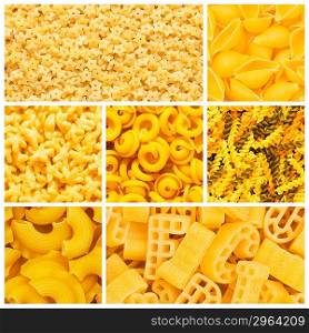 Set of various pasta backgrounds