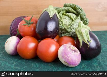 set of vegetables at the kitchen