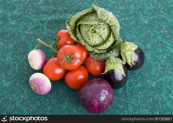 set of vegetables at the kitchen