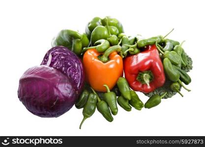 set of vegetables, isolated on white