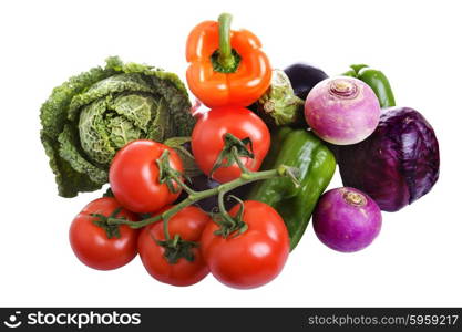 set of vegetables, isolated on white