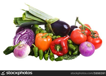 set of vegetables, isolated on white