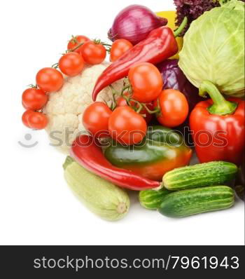 Set of vegetables isolated on white background