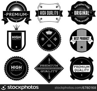 Set of vintage Premium Quality labels. Bitmap collection 7