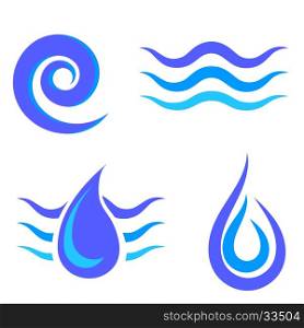 Set of Water Icons Isolated on White Background. Set of Water Icons Isolated