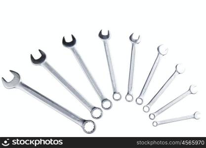 set of wrenches isolated on a white background