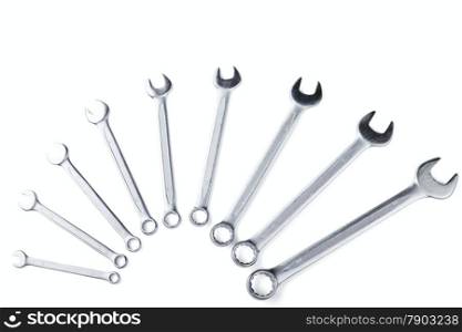 set of wrenches isolated on a white background