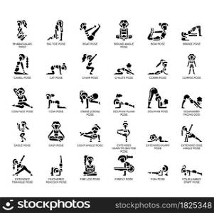 Set of Yoga Poses 1 thin line and pixel perfect icons for any web and app project.
