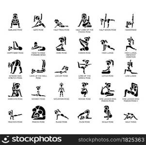 Set of Yoga Poses 2 thin line and pixel perfect icons for any web and app project.