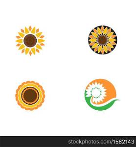 Set Sun Flower Logo Template vector icon illustration design