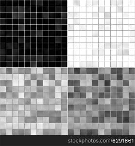 Set texture tile floor white, gray and black. illustration