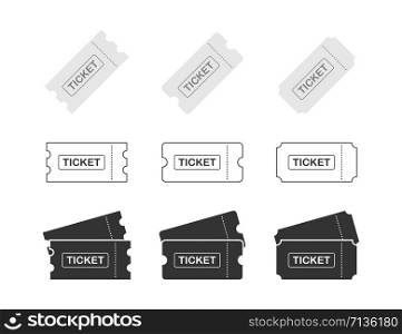 Set Ticket icon on white background. Vector illustration. Set Ticket icon on white background. Vector illustration.