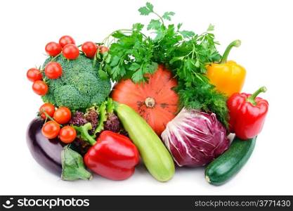 set vegetables isolated on a white background