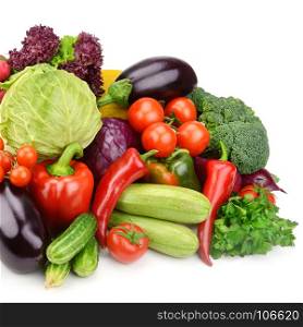 set vegetables isolated on white background