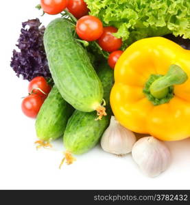 set vegetables isolated on white background