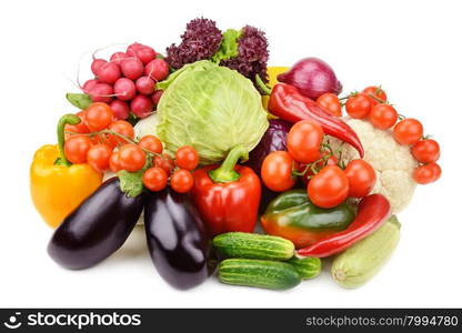 set vegetables isolated on white background