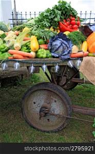 set vegetables on rural market