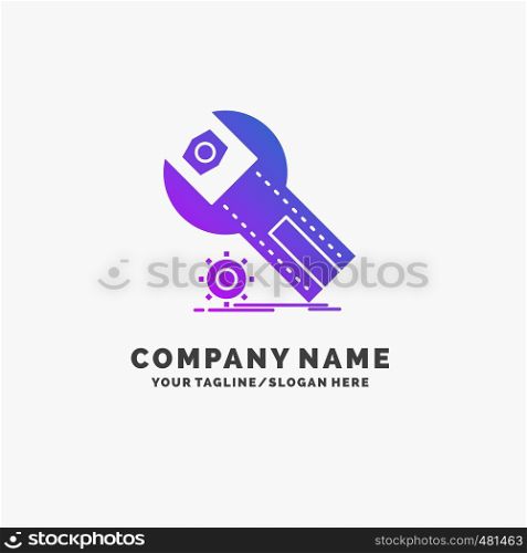 settings, App, installation, maintenance, service Purple Business Logo Template. Place for Tagline.. Vector EPS10 Abstract Template background