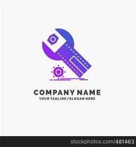 settings, App, installation, maintenance, service Purple Business Logo Template. Place for Tagline.. Vector EPS10 Abstract Template background