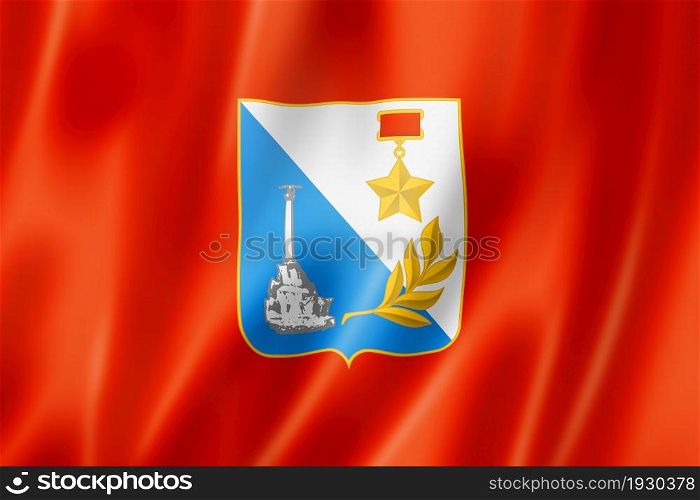 Sevastopol city flag, Russia waving banner collection. 3D illustration. Sevastopol city flag, Russia