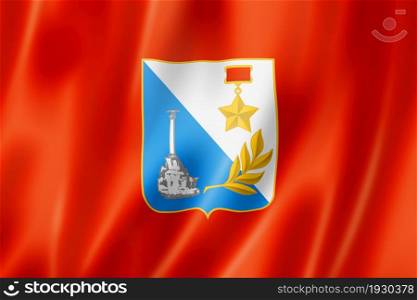 Sevastopol city flag, Russia waving banner collection. 3D illustration. Sevastopol city flag, Russia