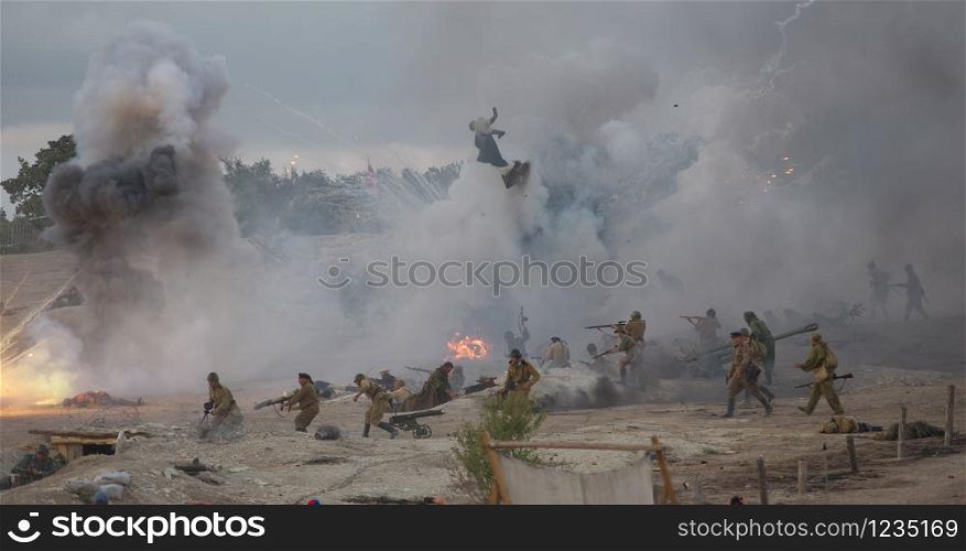 Sevastopol, Crimea, RUSSIA - SEPTEMBER 17, 2016: Military-historical festival in Crimea. Battle for Sevastopol