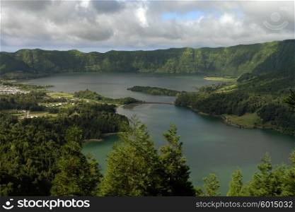 seven lake city at the azores island of sao miguel, portugal