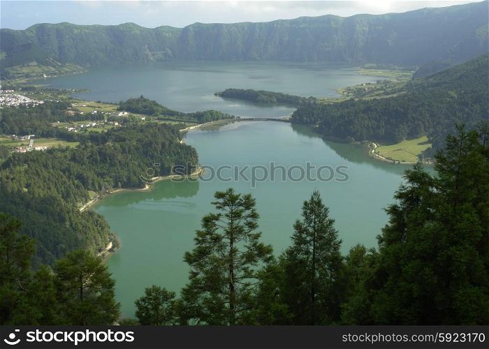 seven lake city at the azores islando of sao miguel, portugal