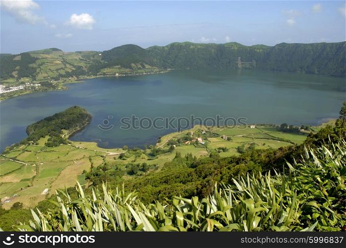 seven lake city at the azores islando of sao miguel, portugal