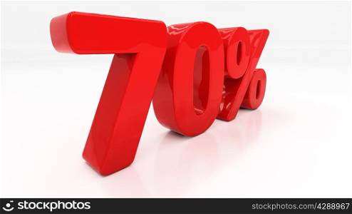 Seventy percent off. Discount 70. &#xA;Percentage. 3D illustration