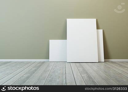 several blank picture in the room