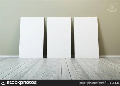 several blank picture in the room