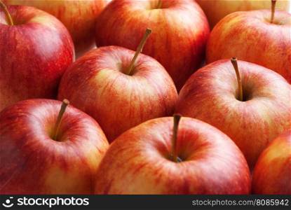 several fresh and delicious red apples