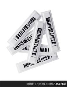 Several RFID tags on white background