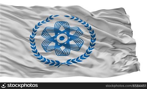 Seversk City Flag, Country Russia, Tomsk Oblast, Isolated On White Background. Seversk City Flag, Russia, Tomsk Oblast, Isolated On White Background