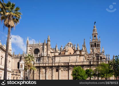 Sevilla Cathedral (Spanish: Catedral de Santa Maria de la Sede), Gothic style architecture in Spain, Andalusia region.