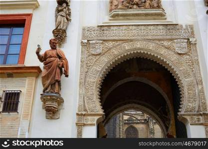 Seville almohade Perdon Cathedral door in Sevilla Andalusia spain