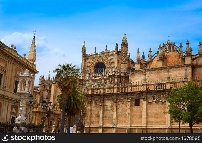 Seville cathedral and Archivo Indias Sevilla Andalusia Spain