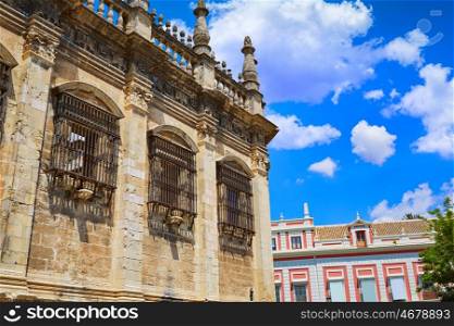 Seville cathedral detail Sevilla Andalusia Spain