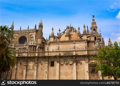 Seville cathedral facade of Sevilla Andalusia Spain