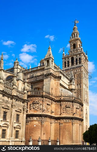 Seville cathedral Giralda tower of Sevilla Andalusia Spain