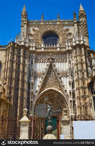 Seville cathedral Saint Christopher door Sevilla Andalusia Spain
