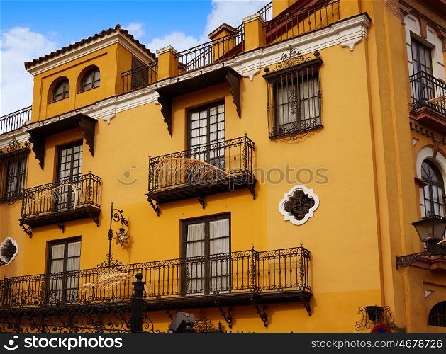 Seville Macarena barrio facades in Sevilla Spain