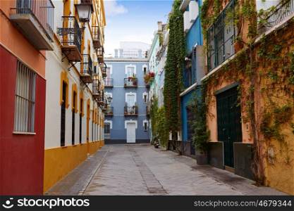 Seville Macarena barrio facades in Sevilla Spain