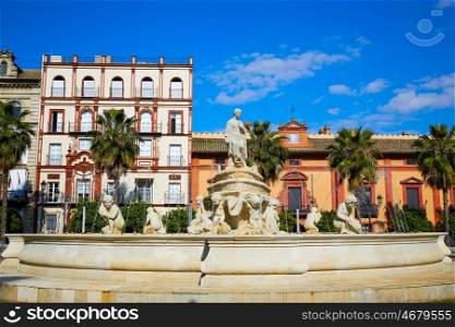 Seville Puerta Jerez fountain in Andalusia Sevilla spain