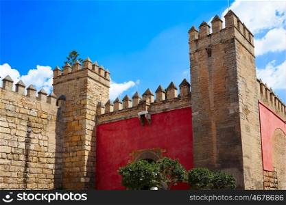 Seville Real Alcazar fortress door Sevilla Andalusia Spain