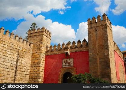Seville Real Alcazar fortress door Sevilla Andalusia Spain