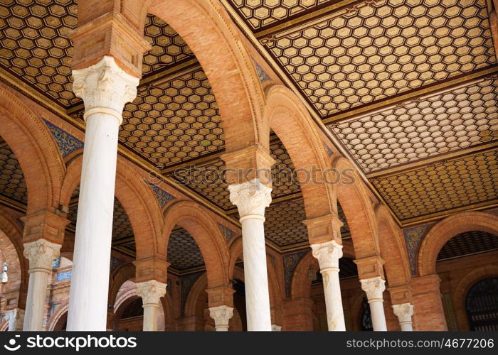 Seville Sevilla Plaza de Espana arcades Andalusia Spain square