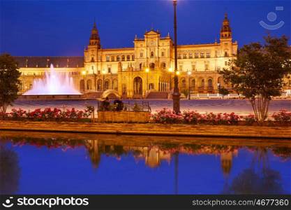 Seville Sevilla Plaza de Espana at sunset in Andalusia Spain square