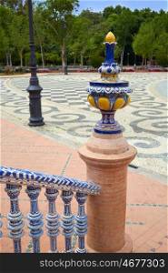 Seville Sevilla Plaza de Espana ceramic balustrade Andalusia Spain square